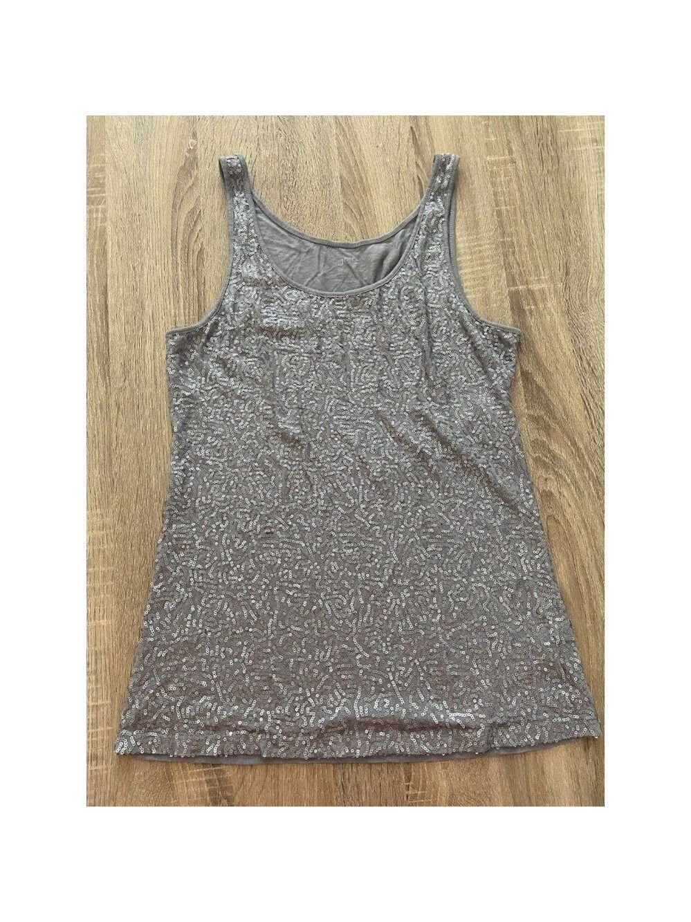 Joe Women's Sequinned Grey Tank Top Size M